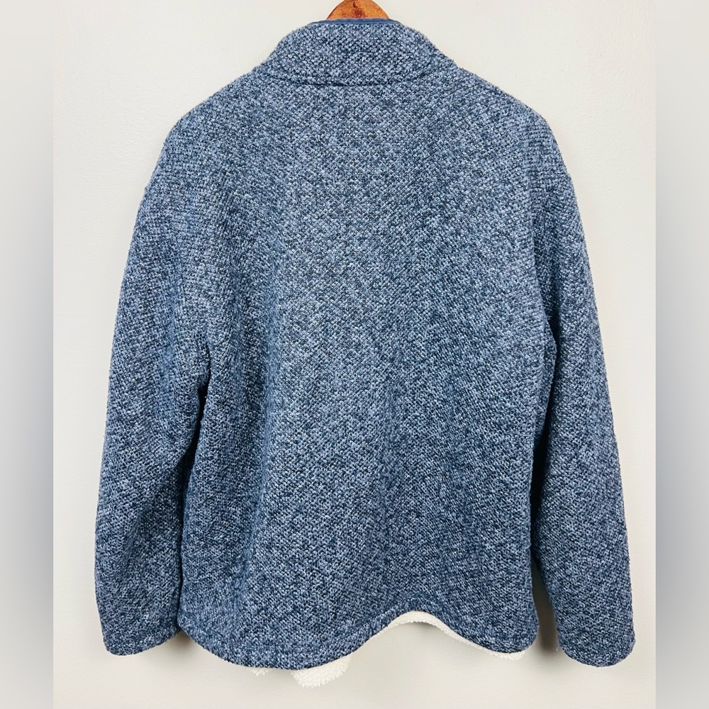 Orvis Blue Sherpa-Lined 1/4 Zip Pullover – Heathered Fleece Sweater – Size XL - Picture 5 of 14